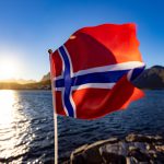 Norway Flag. Beautiful Nature Norway natural landscape.